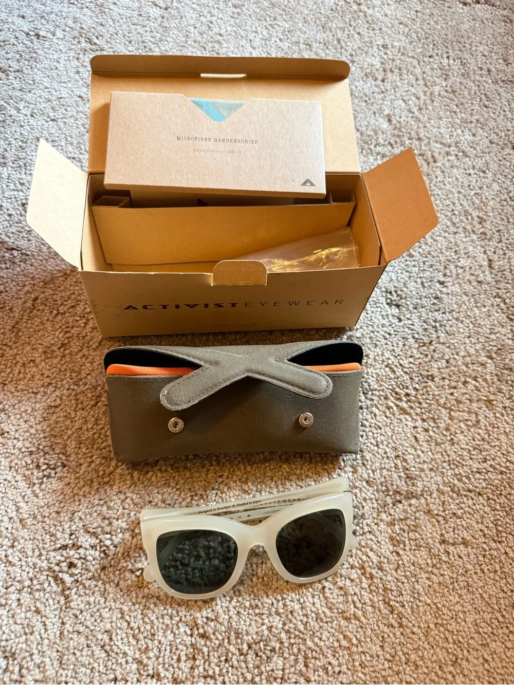 Freya Women’s White Cat-Eye Sunglasses with Black Lenses